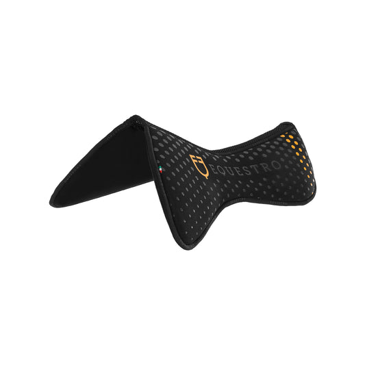 COMPENSATORE EQUESTRO TESSUTO TRAFORATO SUL GARRESE MEMORY FOAM CON GRIP LOGO GIALLO
