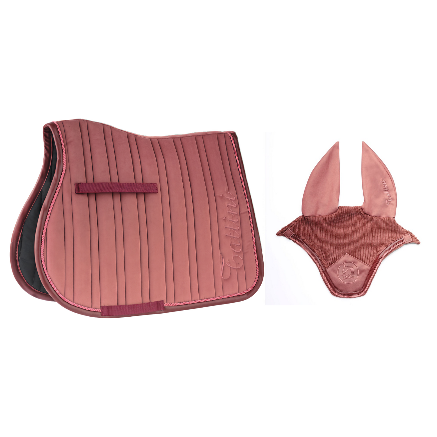 SET SOTTOSELLA TATTINI EFFETTO VELLUTO E CUFFIETTA BORDEAUX (TG.FULL)