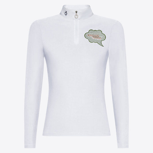 CAMICIA CAVALLERIA TOSCANA DA BAMBINA IN JERSEY TECNICO E ZIP FW2024