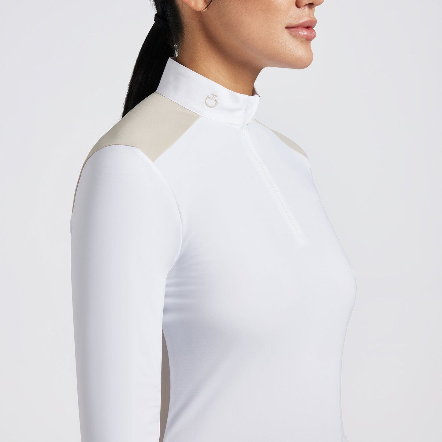 CAMICIA CAVALLERIA TOSCANA DA COMPETIZIONE DA DONNA IN JERSEY TECNICO E ZIP FW2024