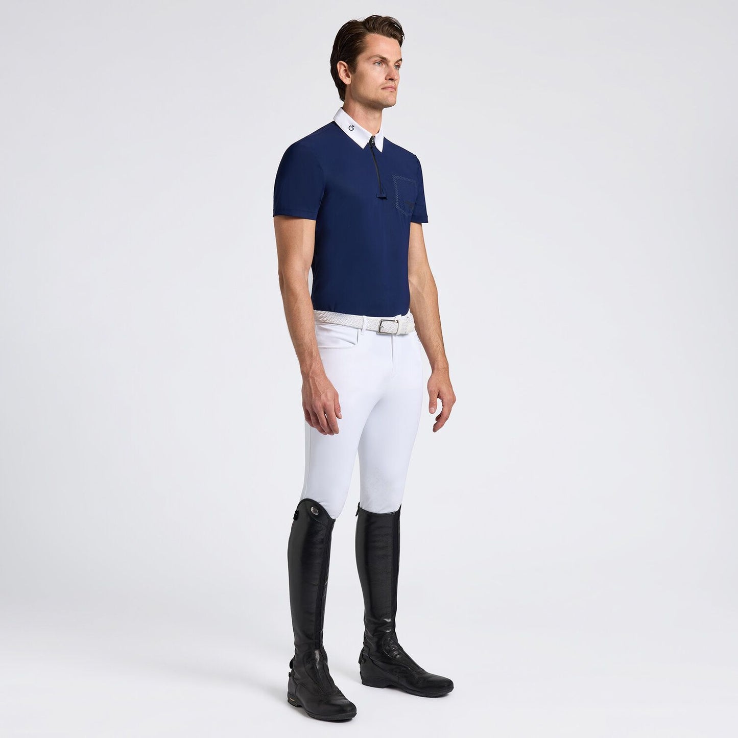 CAMICIA DA COMPETIZIONE UOMO CT IN JERSEY CON TASCHINO TRAFORATO SS25