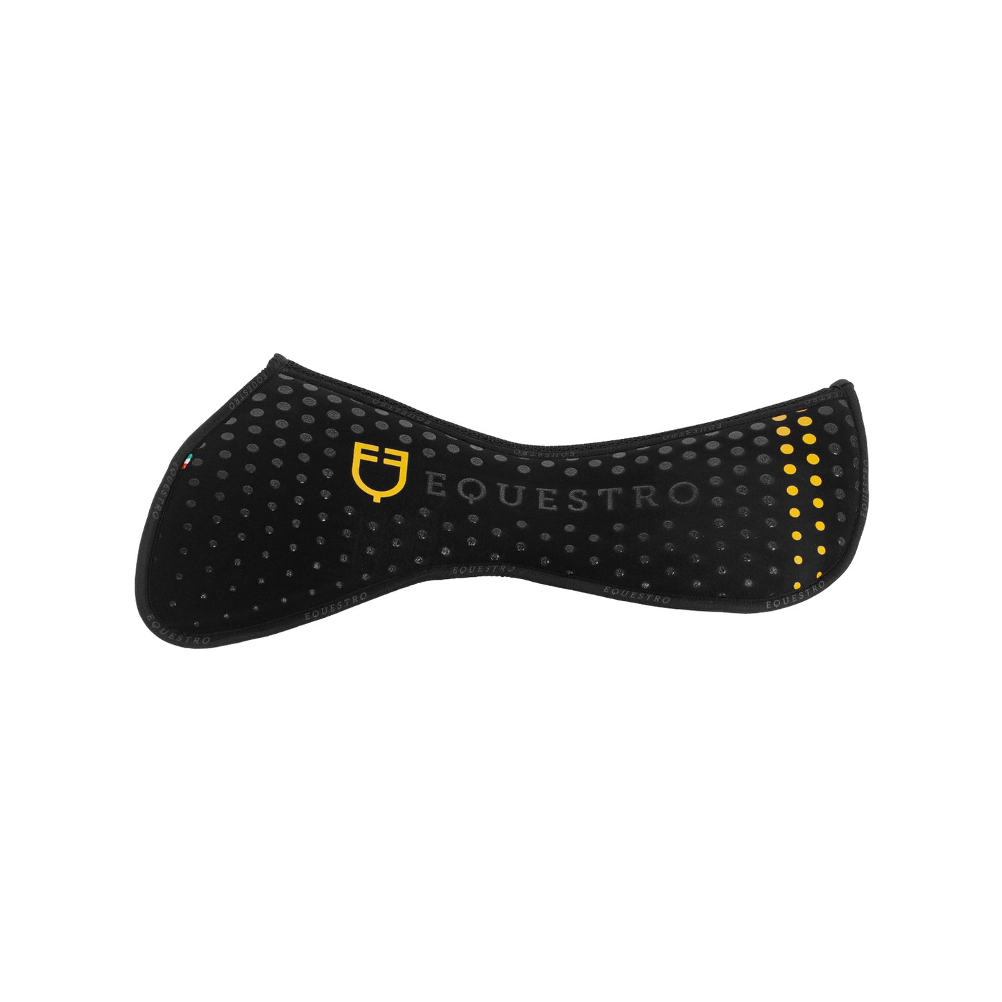 COMPENSATORE EQUESTRO TESSUTO TRAFORATO SUL GARRESE MEMORY FOAM CON GRIP LOGO GIALLO
