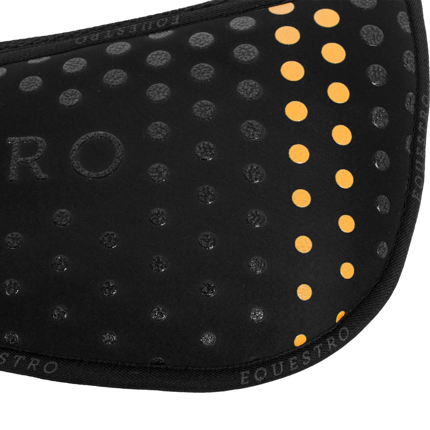 COMPENSATORE EQUESTRO TESSUTO TRAFORATO SUL GARRESE MEMORY FOAM CON GRIP LOGO GIALLO