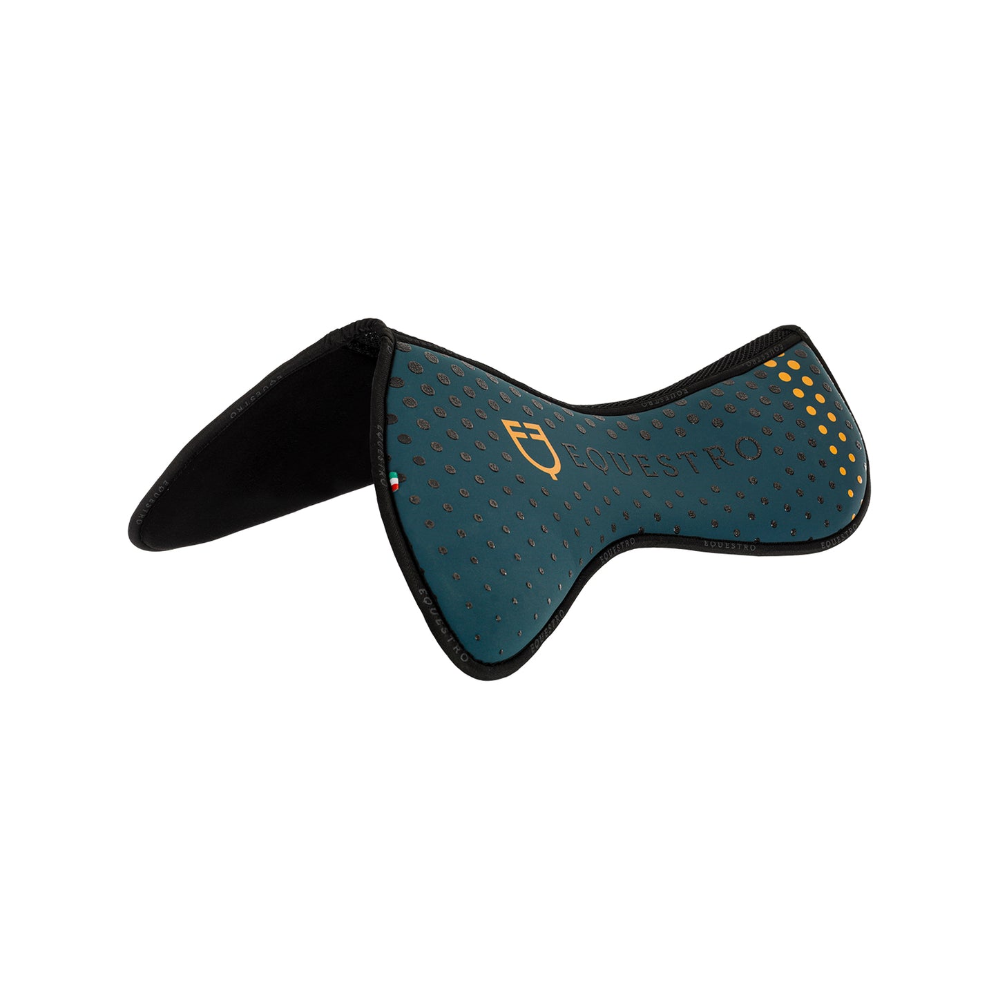 COMPENSATORE EQUESTRO TESSUTO TRAFORATO SUL GARRESE MEMORY FOAM CON GRIP LOGO GIALLO