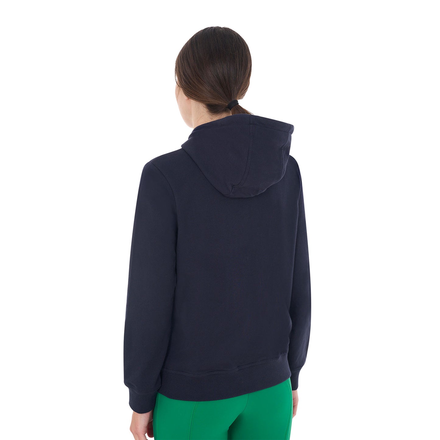FELPA DONNA CON CAPPUCCIO, ZIP E SCRITTA EFFETTO SPUGNA