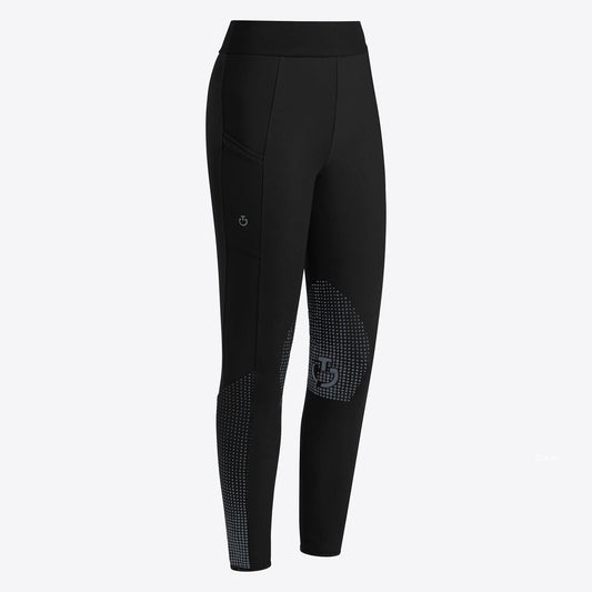 LEGGINGS CAVALLERIA TOSCANA DA DONNA JUMPING GRIP AL GINOCCHIO NERO FW2024