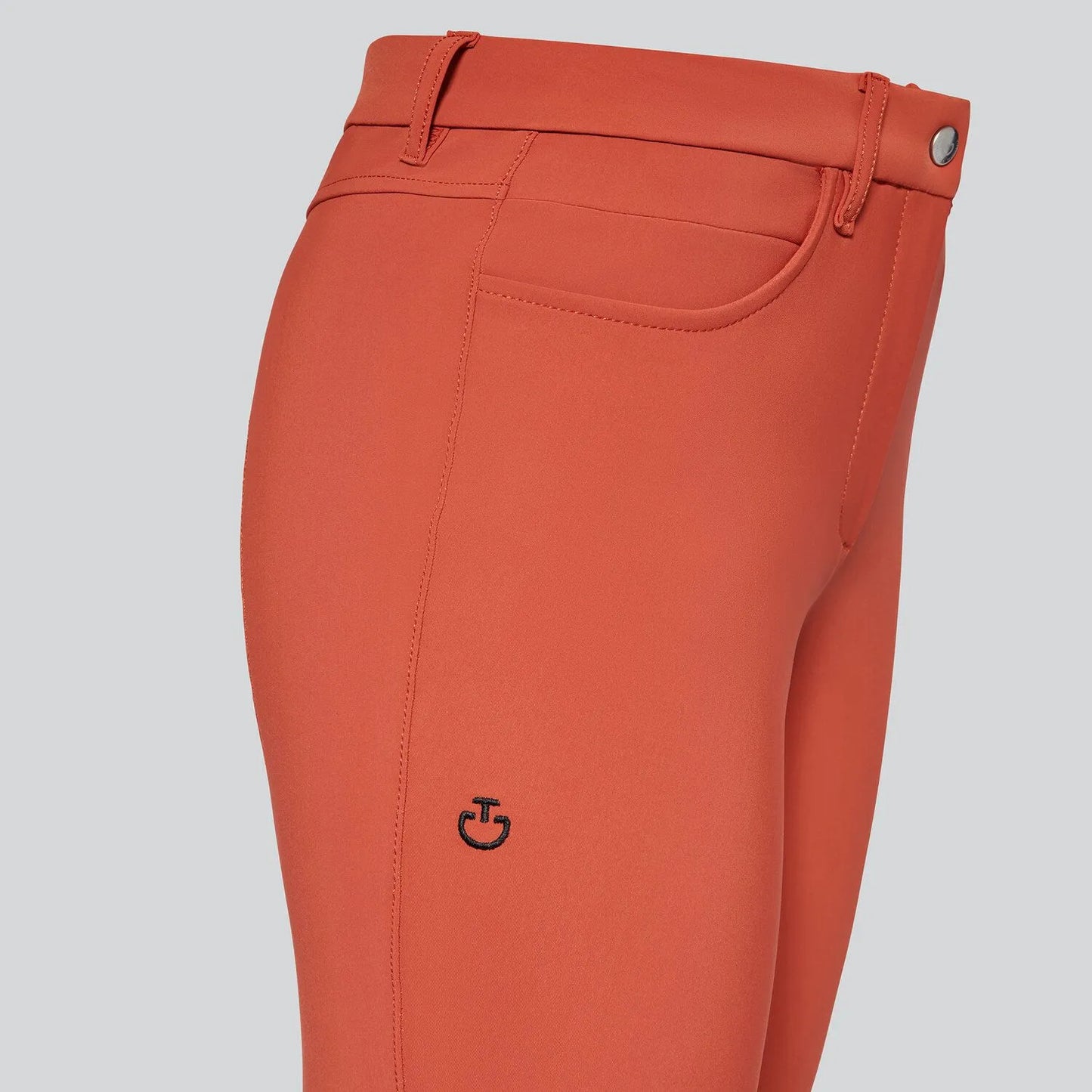 PANTALONI DA EQUITAZIONE DONNA CON GRIP AL GINOCCHIO CT SS2024 MATTONE