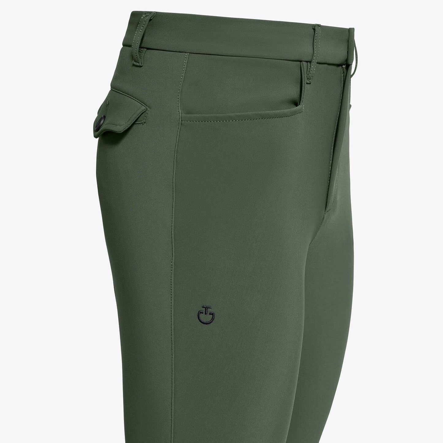 PANTALONI CAVALLERIA TOSCANA DA UOMO JUMPING CON GRIP AL GINOCCHIO VERDE FW2024