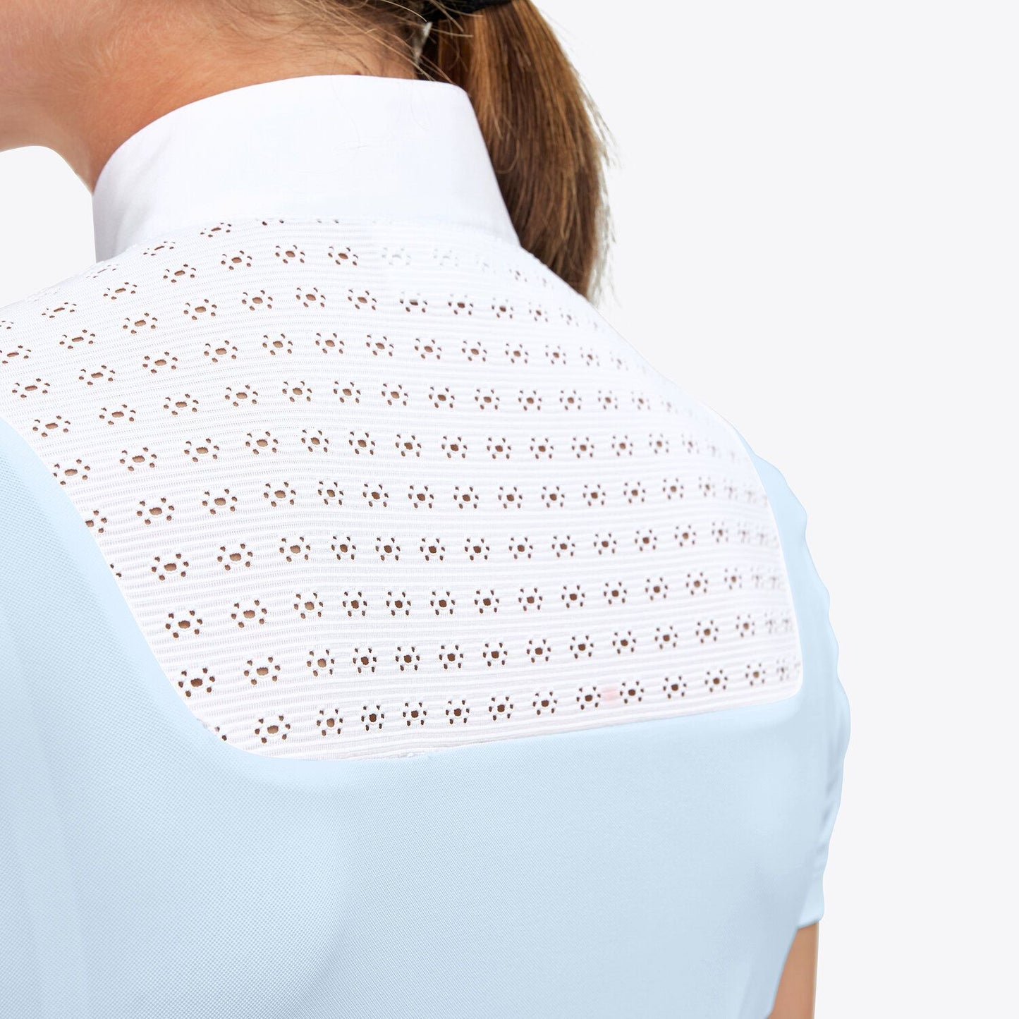 POLO DA COMPETIZIONE LEGGERA IN PIQUET CON ZIP DA DONNA CT BIANCA