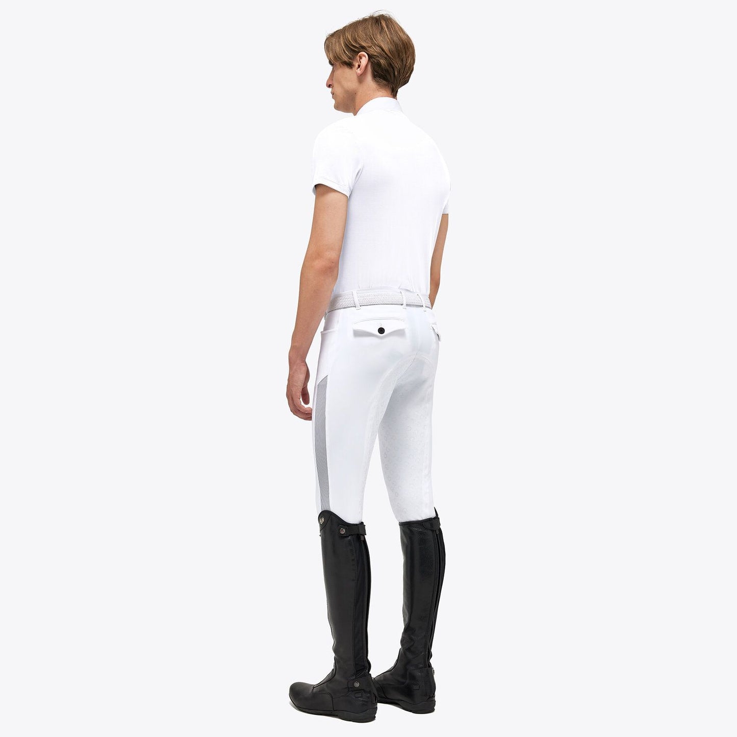 POLO DA COMPETIZIONE CON ZIP DA UOMO CT BIANCA