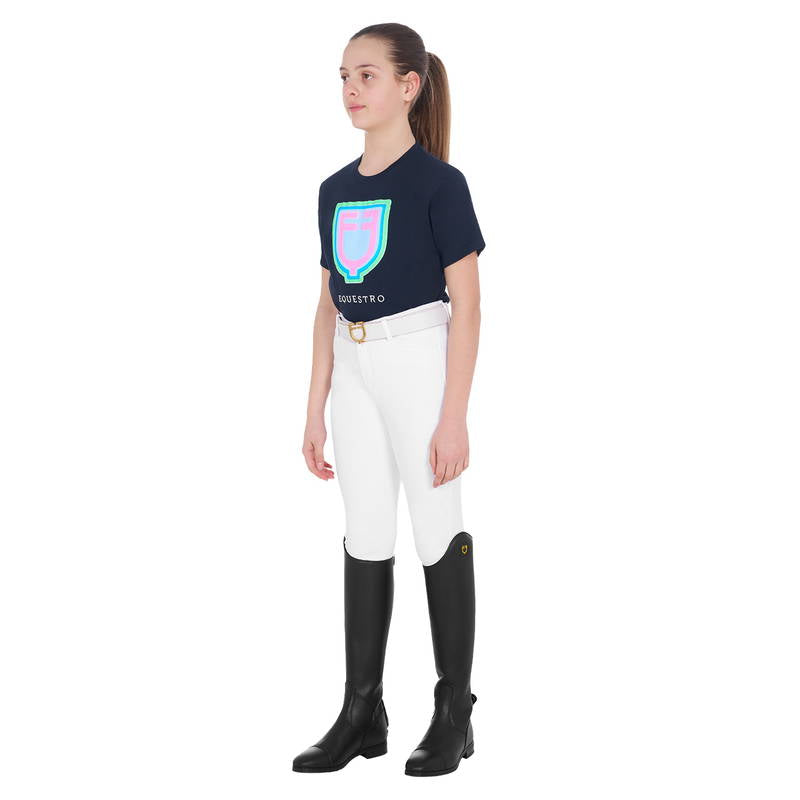 T-SHIRT BAMBINA SLIM FIT CON STAMPA LOGO PSICHEDELICO EQUESTRO