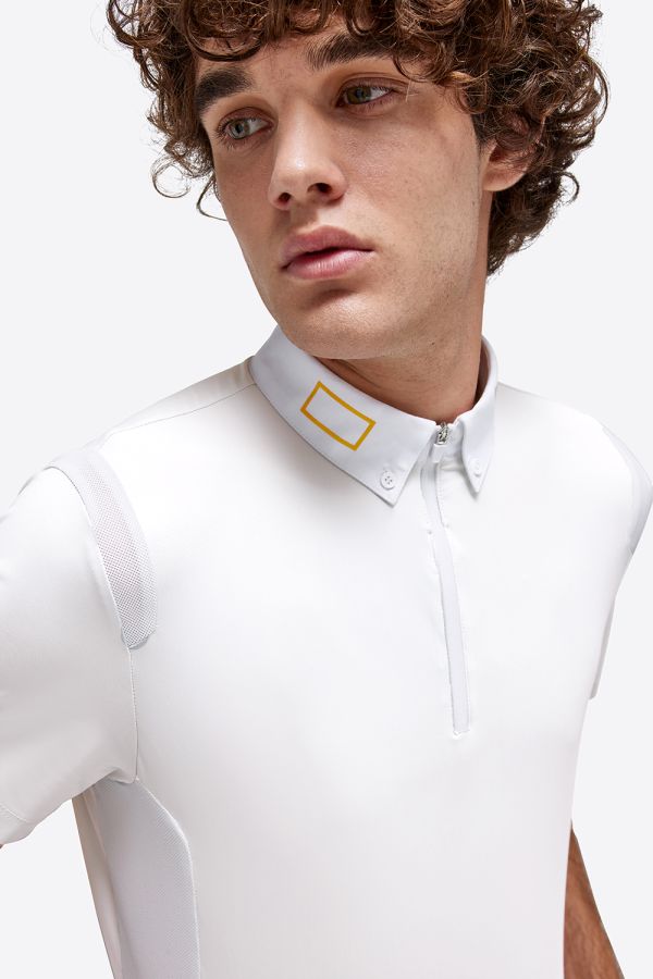 POLO DA COMPETIZIONE CON ZIP UOMO RG WHITE