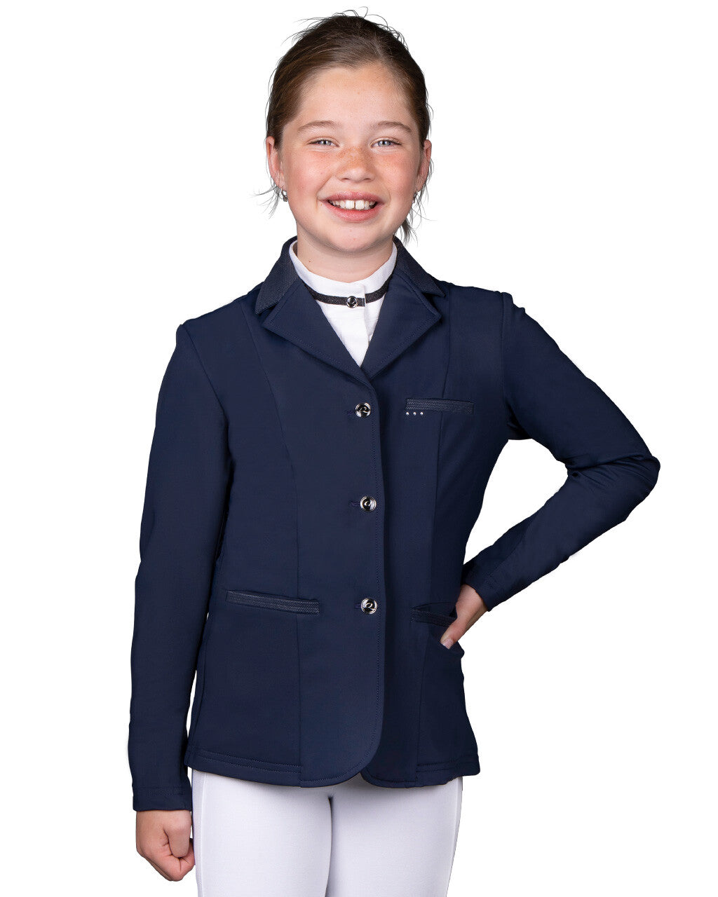 GIACCA QHP BAMBINA DA CONCORSO MODELLO KAE BLU NAVY (TG. 12 ANNI)