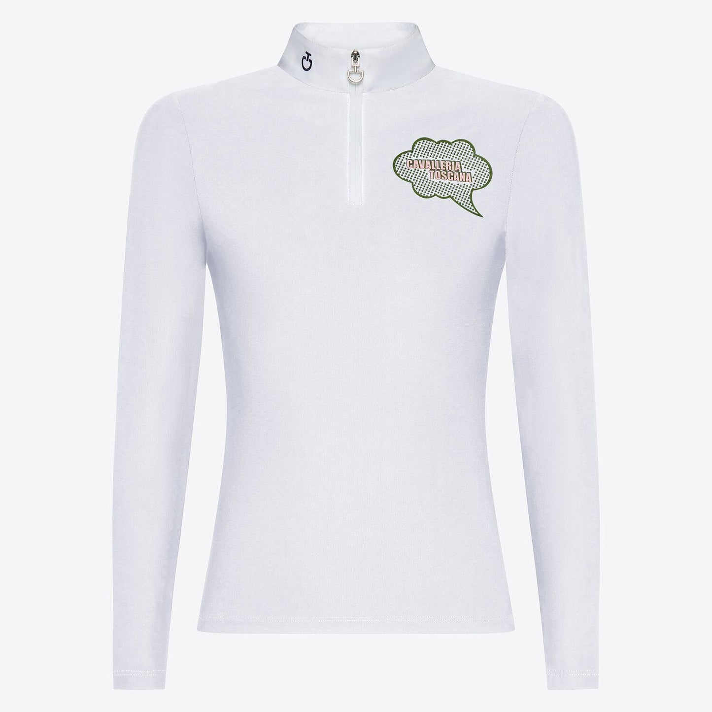 CAMICIA CAVALLERIA TOSCANA DA BAMBINA IN JERSEY TECNICO E ZIP FW2024