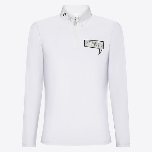 CAMICIA CAVALLERIA TOSCANA DA BAMBINO IN JERSEY TECNICO E ZIP FW2024
