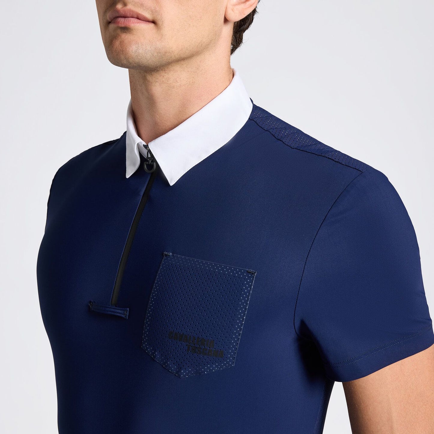 CAMICIA DA COMPETIZIONE UOMO CT IN JERSEY CON TASCHINO TRAFORATO SS25