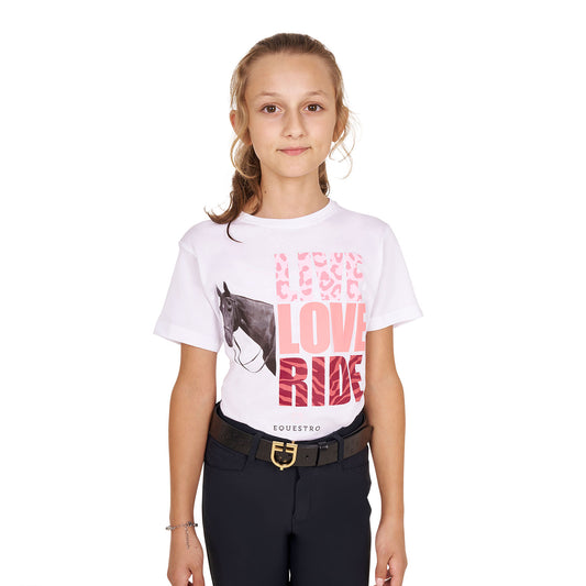 T-SHIRT DA BAMBINA IN COTONE LIVE LOVE RIDE EQUESTRO (TG.12 ANNI)