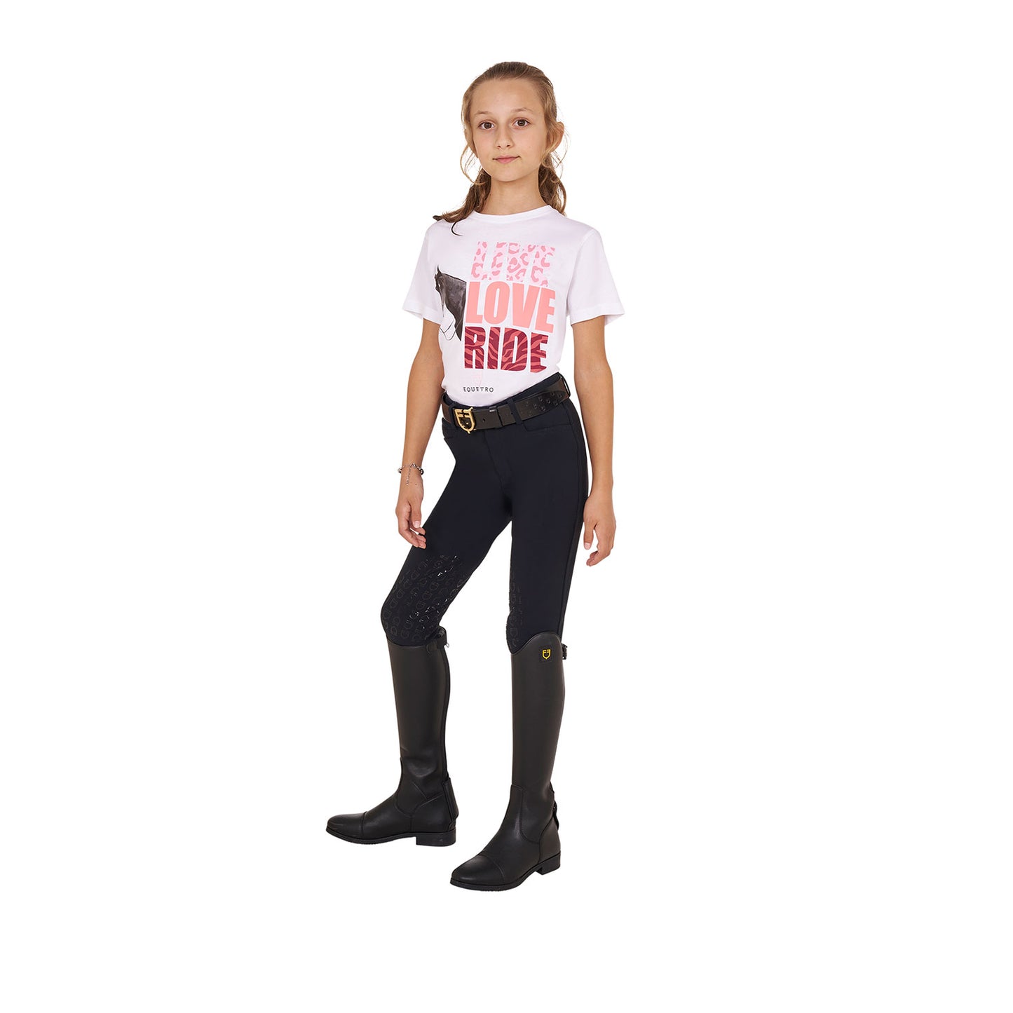 T-SHIRT DA BAMBINA IN COTONE LIVE LOVE RIDE EQUESTRO (TG.12 ANNI)