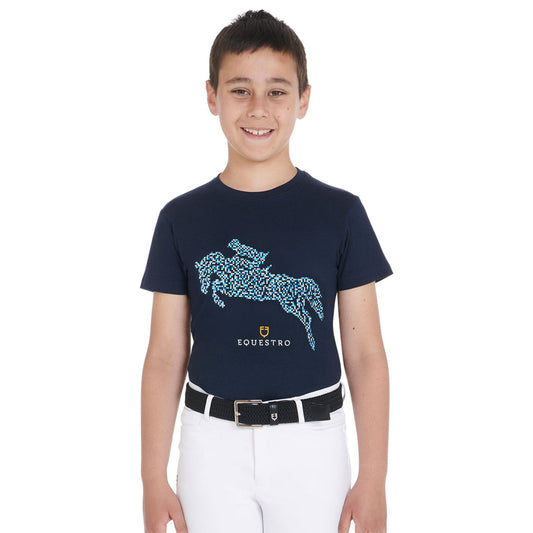 T-SHIRT BAMBINO SLIM FIT STAMPA JUMP EQUESTRO