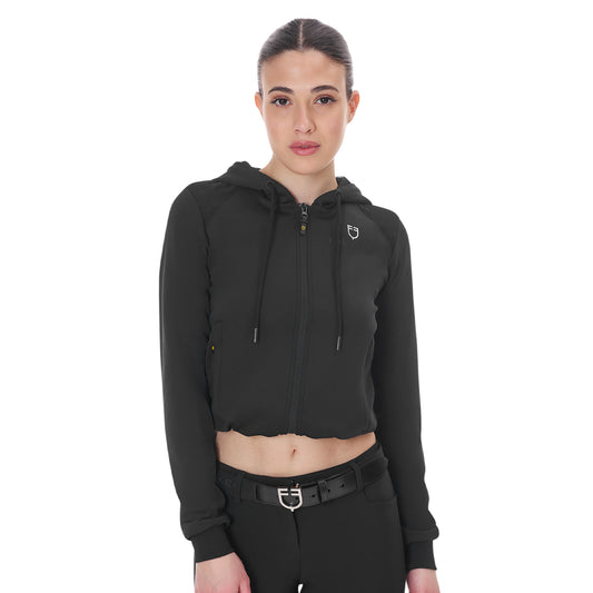 FELPA DONNA CROPPED CON CAPPUCCIO EQUESTRO S25