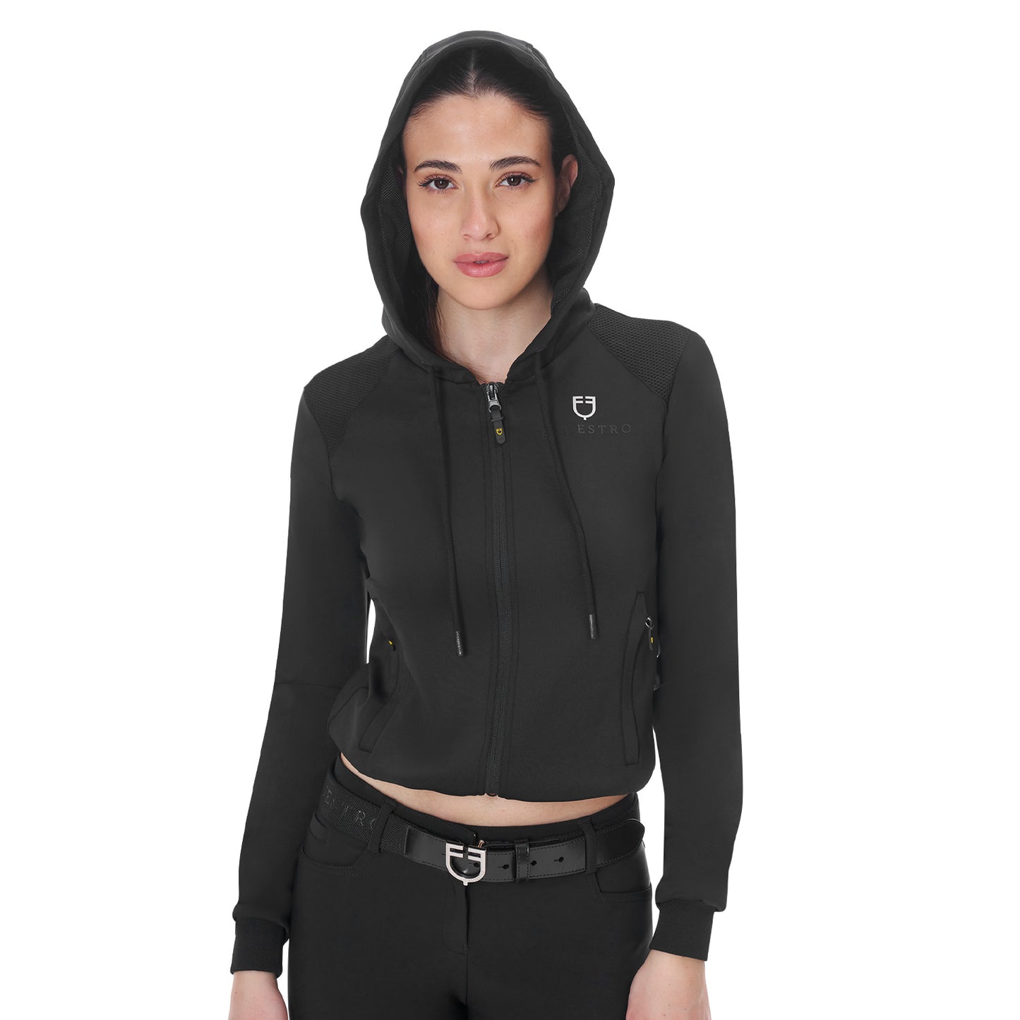 FELPA DONNA CROPPED CON CAPPUCCIO EQUESTRO S25