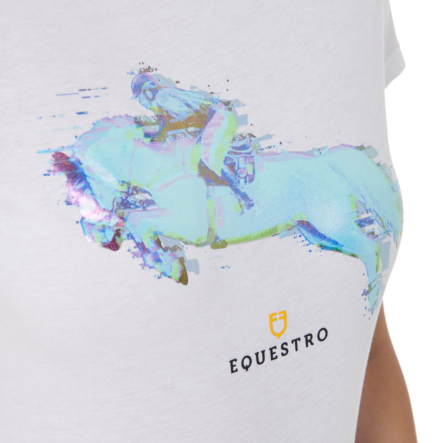 T-SHIRT DONNA SLIM FIT STAMPA JUMP EQUESTRO