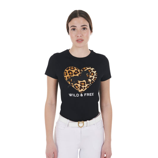 T-SHIRT DA DONNA IN COTONE WILD & FREE EQUESTRO