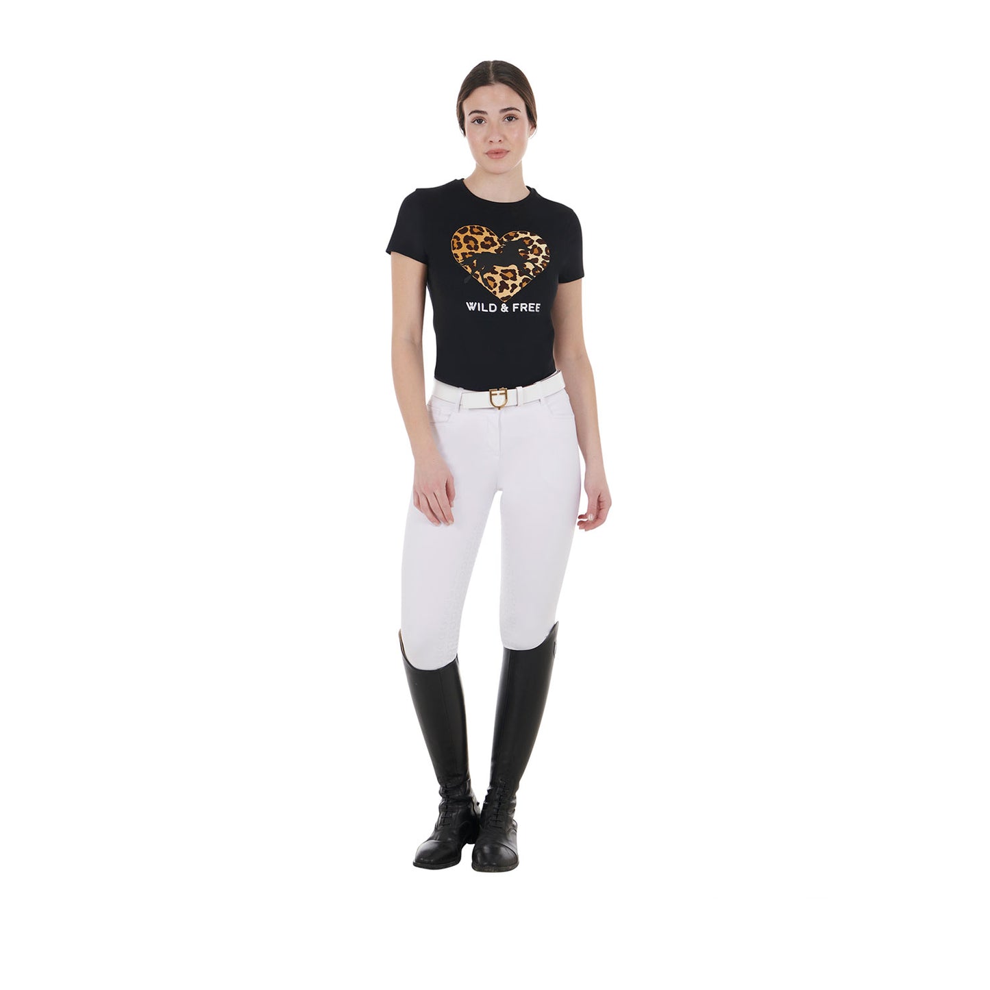 T-SHIRT DA DONNA IN COTONE WILD & FREE EQUESTRO