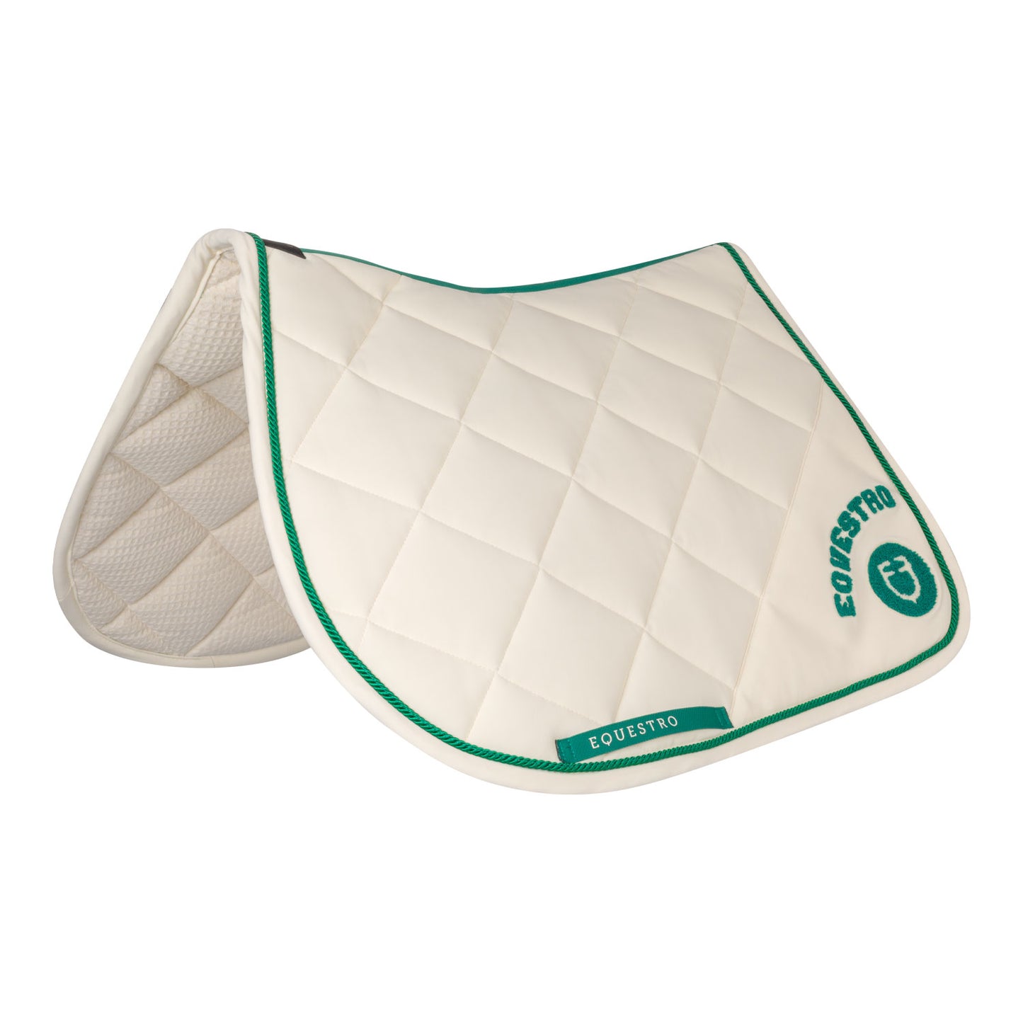 SET SOTTOSELLA + CUFFIETTA EQUESTRO COLLEGE BIANCO/VERDE S2025