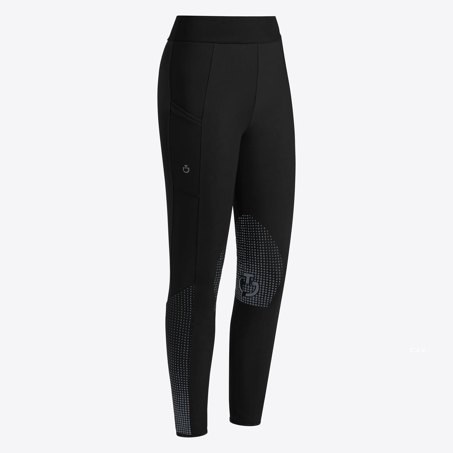 LEGGINGS CAVALLERIA TOSCANA DA DONNA JUMPING GRIP AL GINOCCHIO NERO FW2024