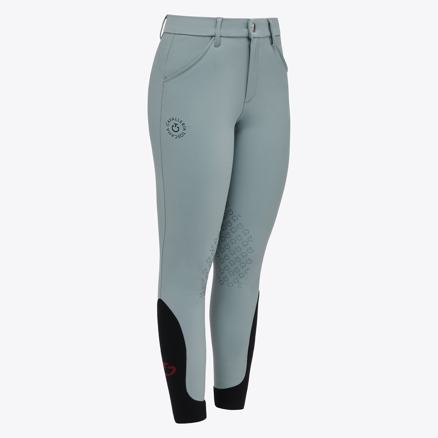 PANTALONI CAVALLERIA TOSCANA DA BAMBINO UNISEX JUMPING GRIP AL GINOCCHIO GRIGIO PIETRA FW2024