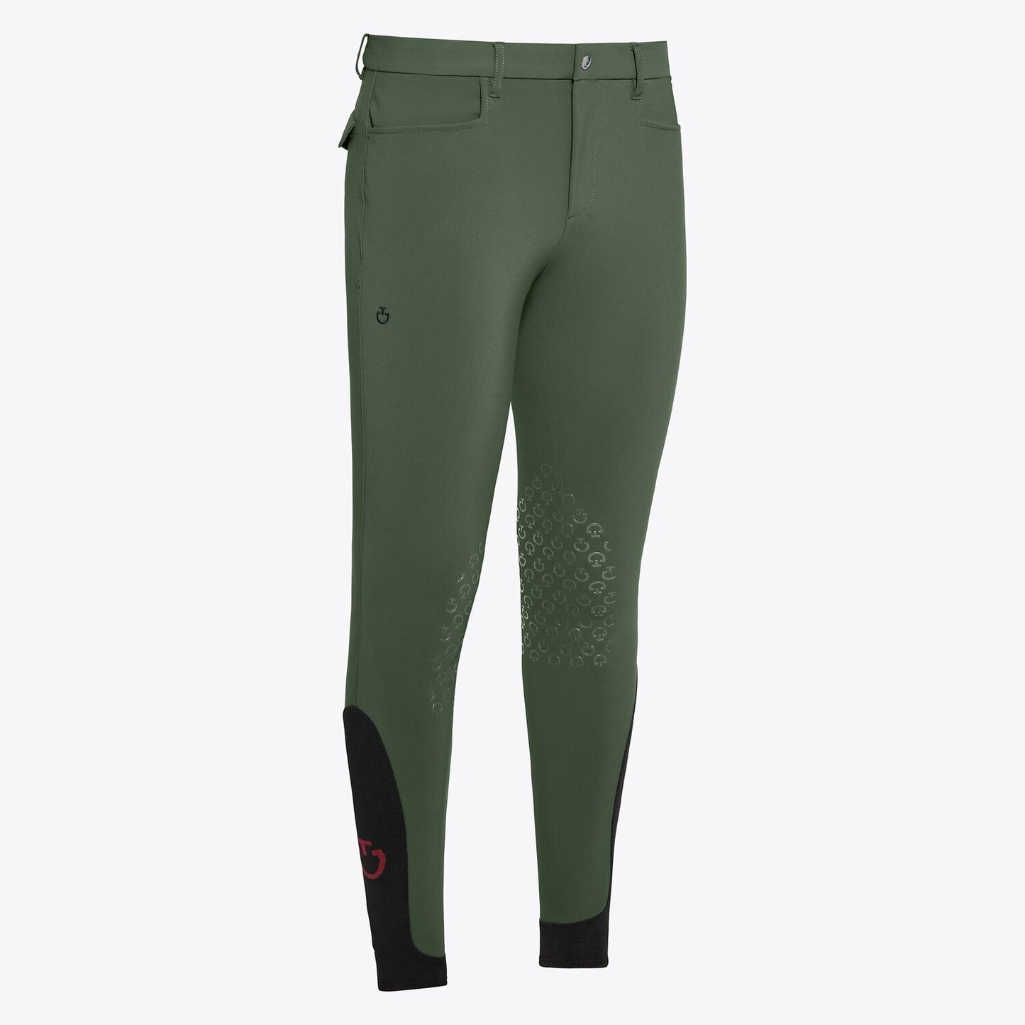PANTALONI CAVALLERIA TOSCANA DA UOMO JUMPING CON GRIP AL GINOCCHIO VERDE FW2024