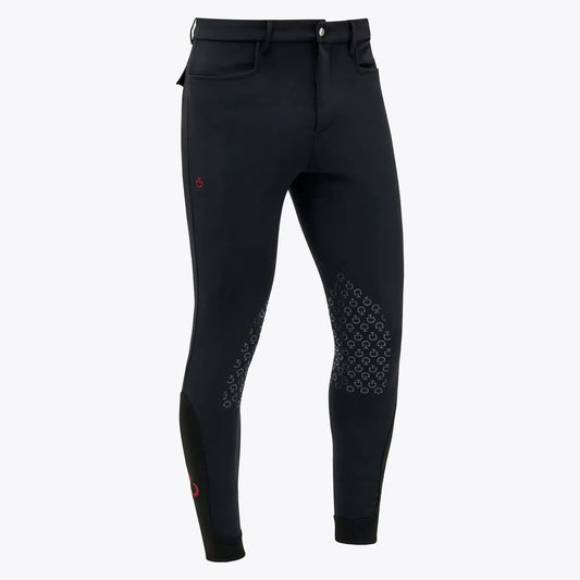 PANTALONI CAVALLERIA TOSCANA DA UOMO JUMPING CON GRIP AL GINOCCHIO NERO