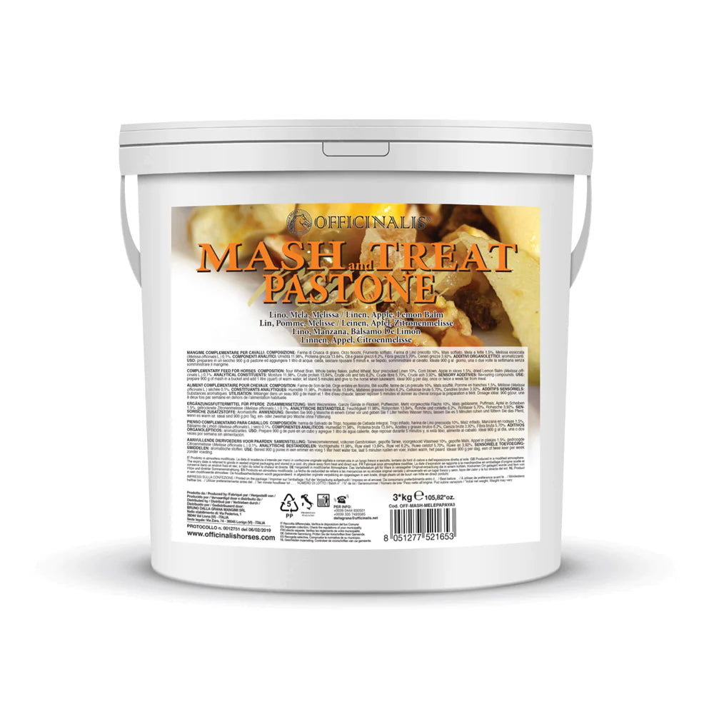 MASH AND TREAT - PASTONE SEMI DI LINO, MELA, MELISSA OFFICINALIS