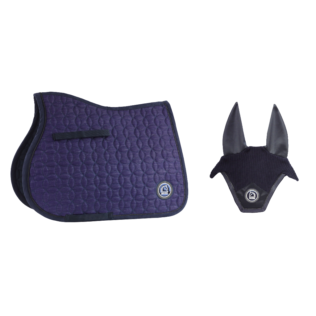 SET SOTTOSELLA TATTINI E CUFFIETTA EFFETTO LUREX BLU NAVY (TG.FULL)
