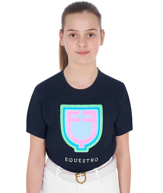 T-SHIRT BAMBINA SLIM FIT CON STAMPA LOGO PSICHEDELICO EQUESTRO