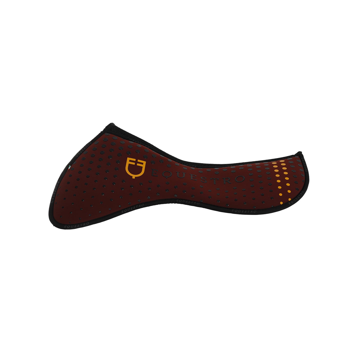 COMPENSATORE EQUESTRO TESSUTO TRAFORATO SUL GARRESE MEMORY FOAM CON GRIP LOGO GIALLO