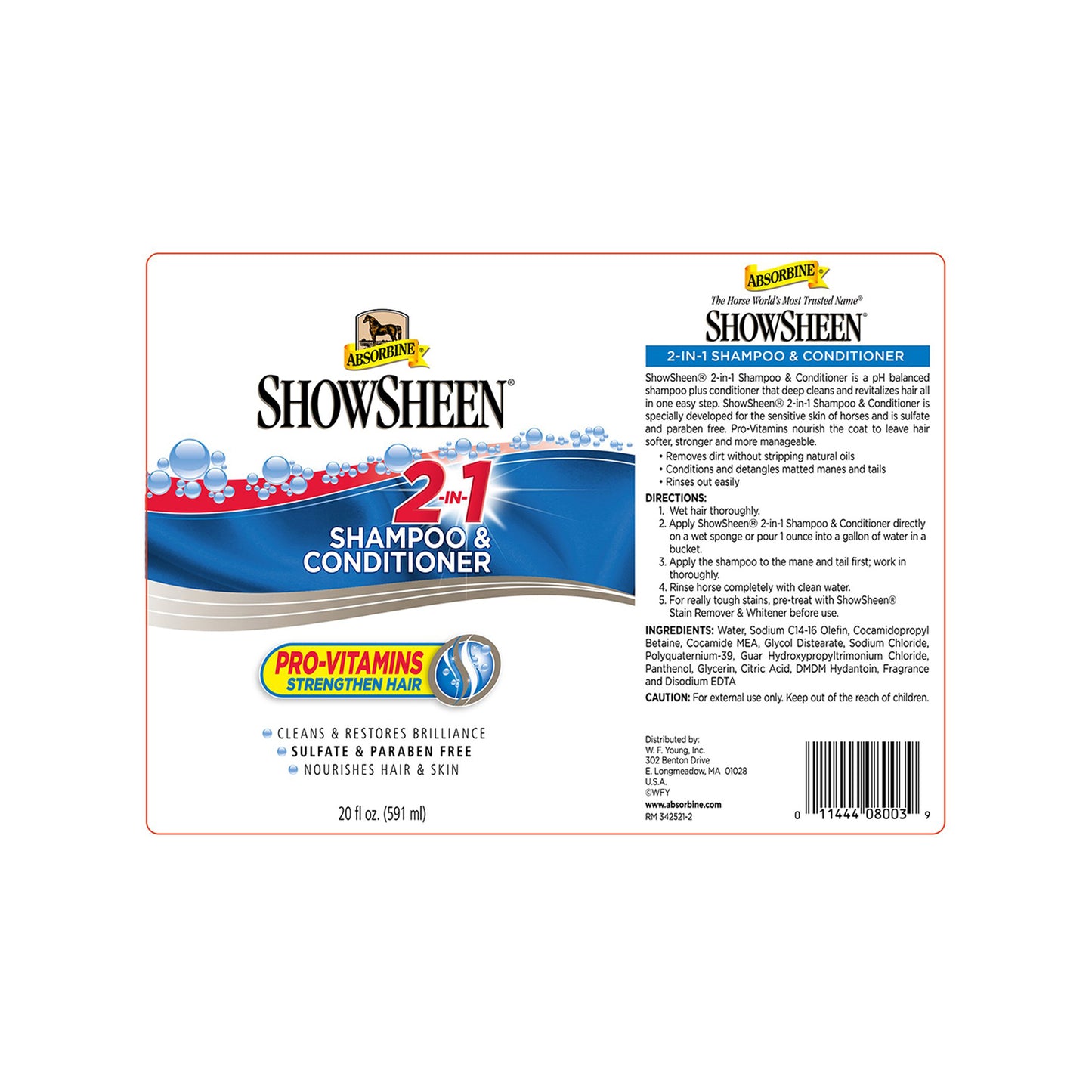 SHOWSHEEN SHAMPOO & BALSAMO ABSORBINE (591 ML)